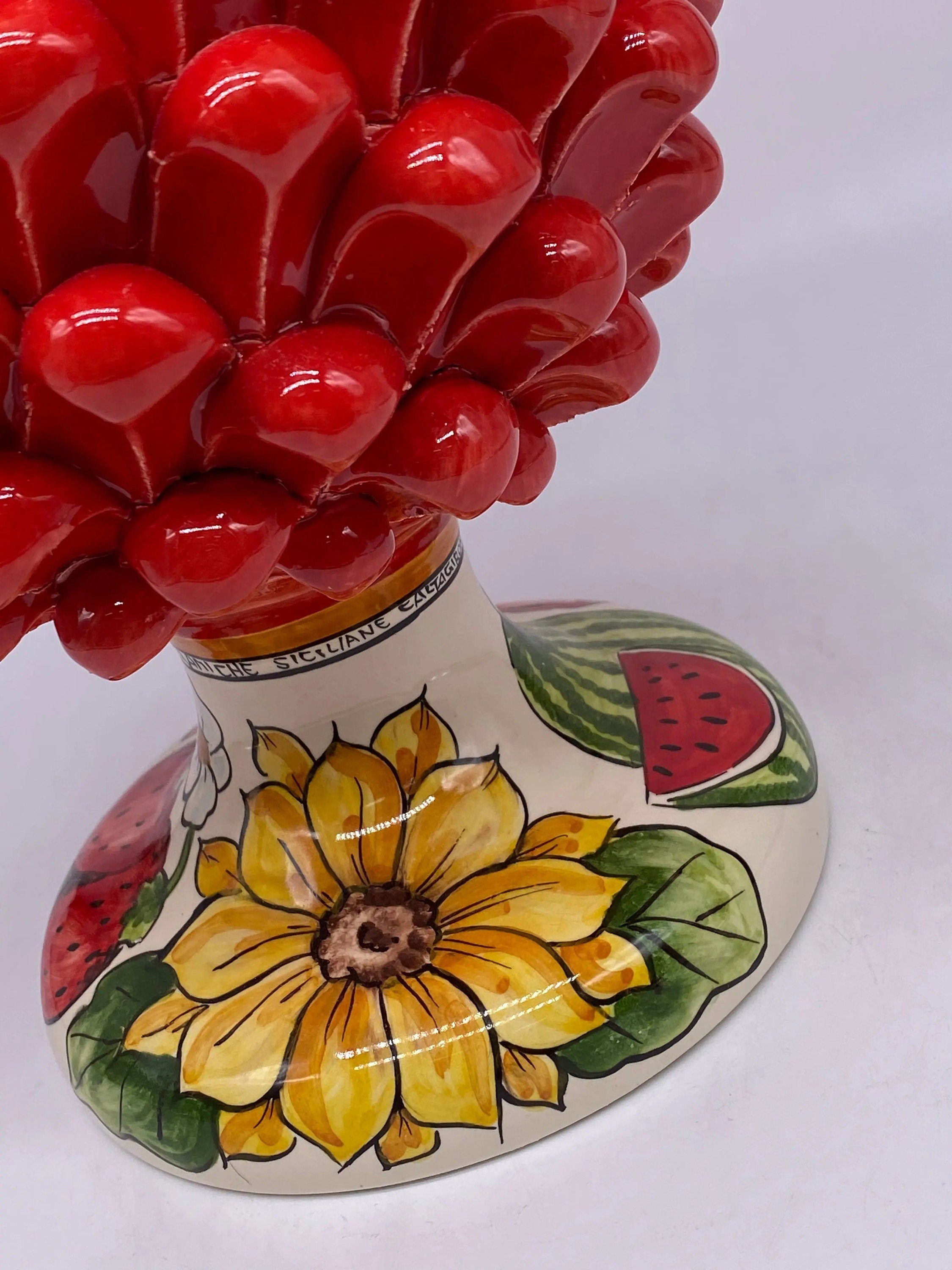Pigna Ceramica Caltagirone Linea “4 stagioni” cm H.30 Artigianale DD CERAMICHE SICILIANE