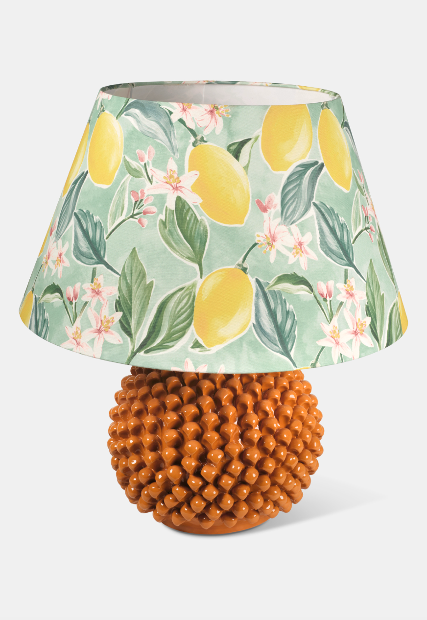 Pigna Lume TDS Ceramica Caltagirone cm H.28 Artigianale Arancio - LAMPADE
