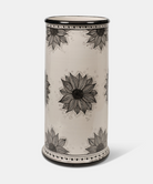 Portaombrelli Cilindro fatto a mano Ceramica Caltagirone Decoro Girasole Nero - VASO