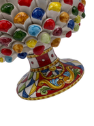 Portavaso Mezza Pigna Ceramica Caltagirone cm H.20 L.20 Artigianale “Carretto” DD CERAMICHE SICILIANE