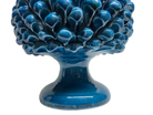 Portavaso Mezza Pigna Ceramica Caltagirone cm H.20 L.20 Artigianale Blu Cristallo DD CERAMICHE SICILIANE