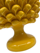 Portavaso Mezza Pigna Ceramica Caltagirone cm H.20 L.20 Artigianale Giallo DD CERAMICHE SICILIANE