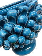 Portavaso Mezza Pigna Ceramica Caltagirone cm H.20 L.20 Artigianale Blu Cristallo DD CERAMICHE SICILIANE