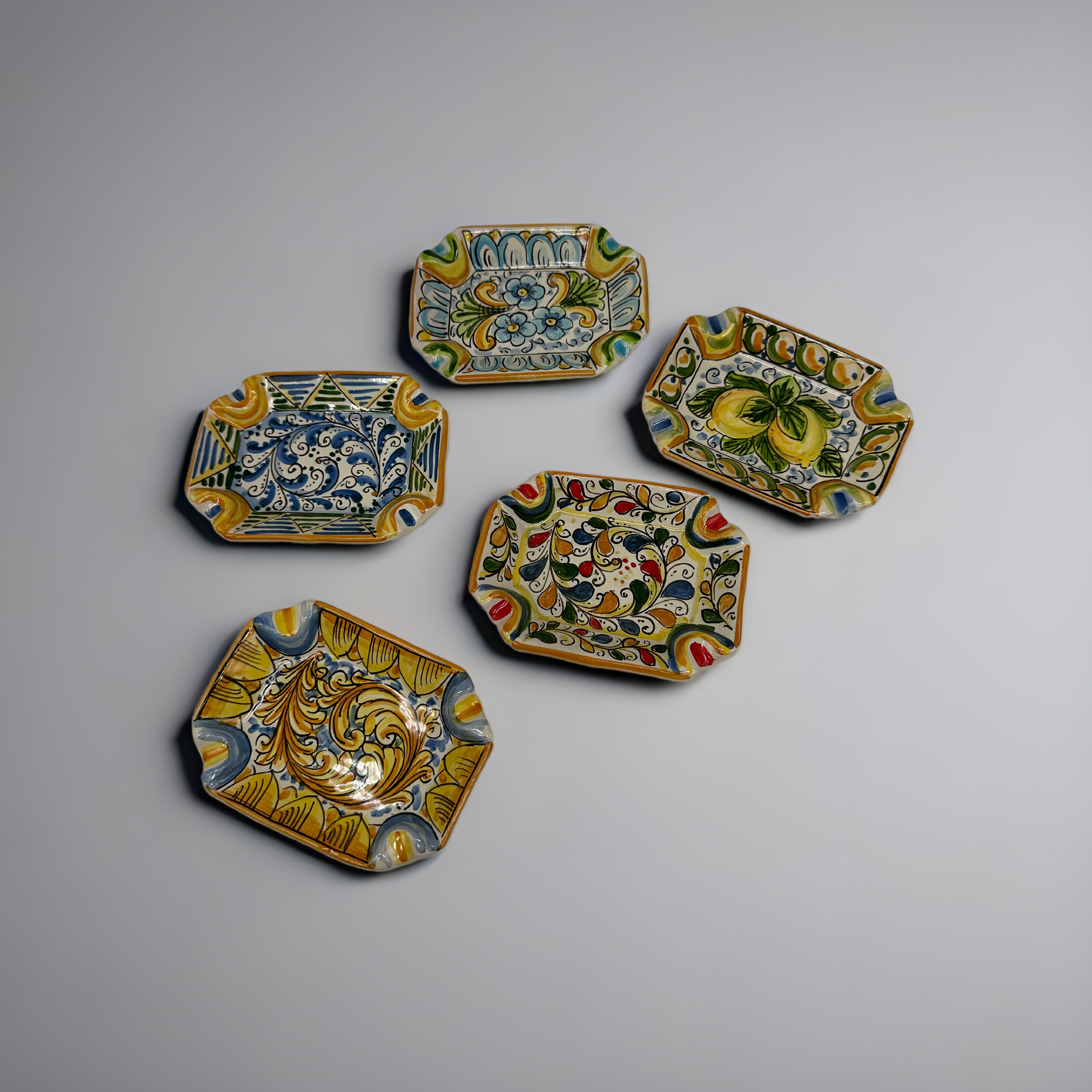 Posacenere Rettangolare 12 x 9 cm Ceramica Caltagirone - BOMBONIERA