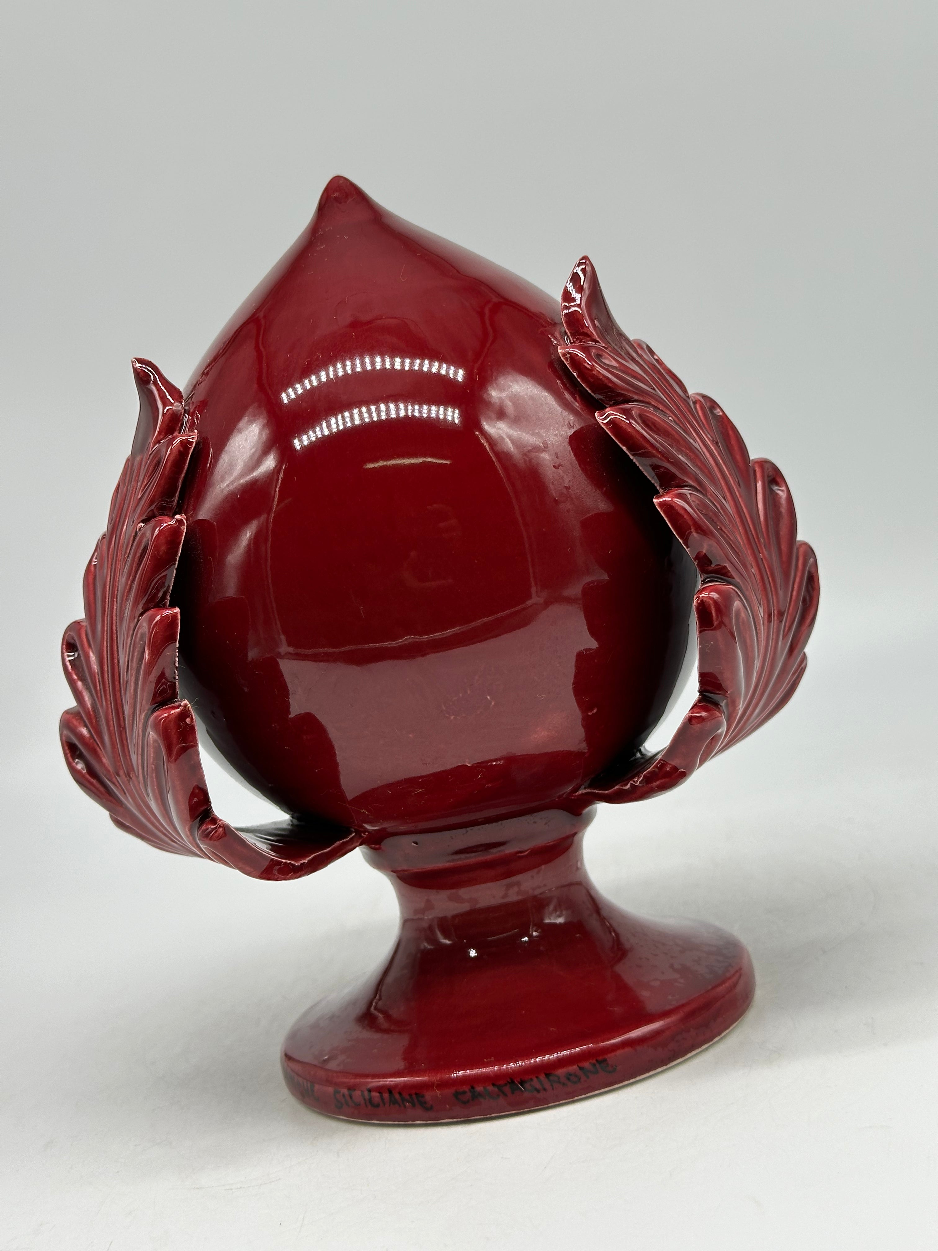 Pumo Ceramica Caltagirone cm H.20 Artigianale Bordeaux - PUMI