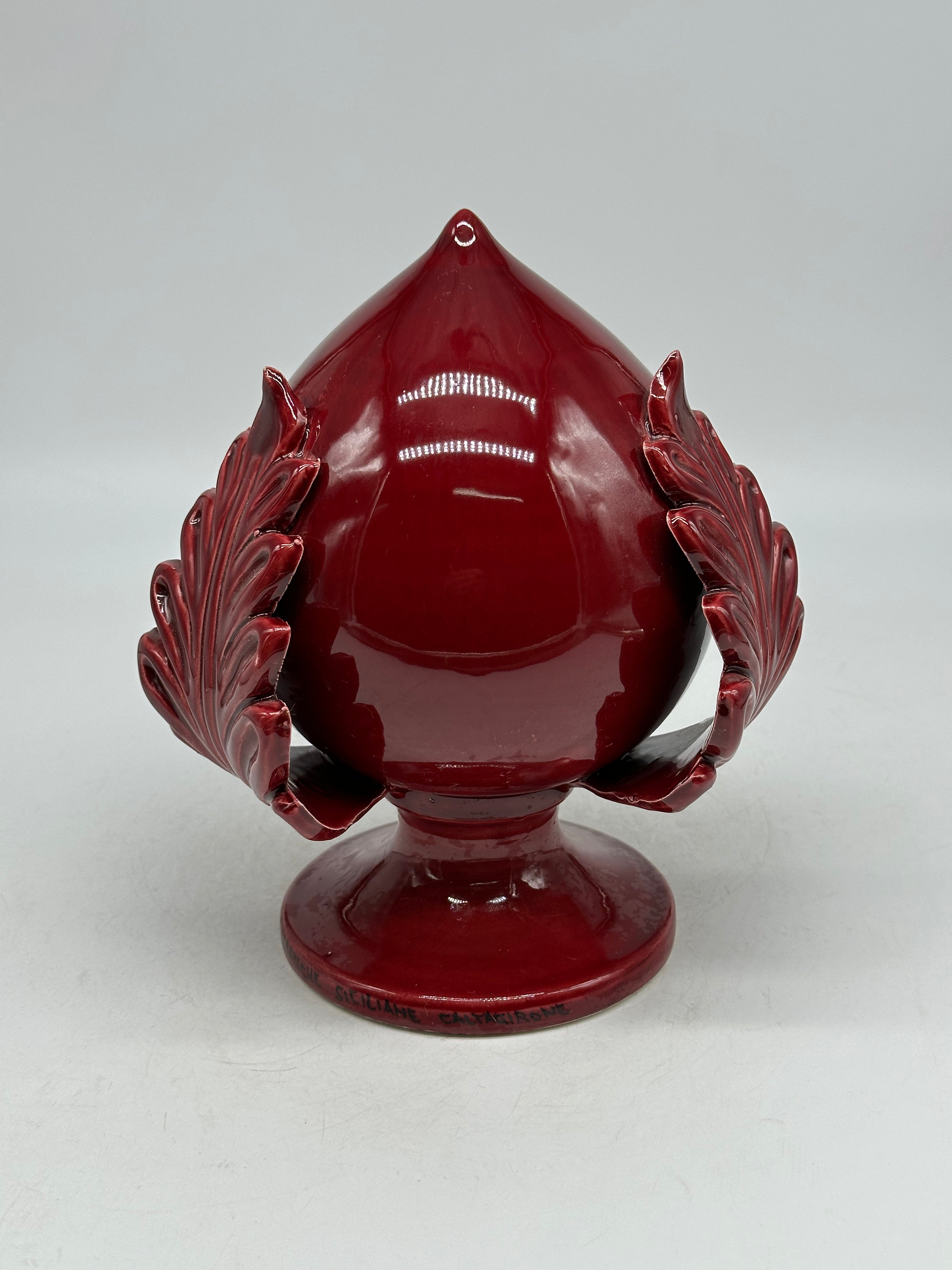 Pumo Ceramica Caltagirone cm H.20 Artigianale Bordeaux - PUMI