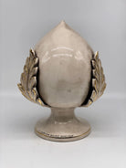 Pumo Ceramica Caltagirone cm H.30 Artigianale Écru Oro DD CERAMICHE SICILIANE