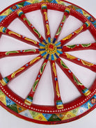 Ruota Carretto Siciliano Ceramica Caltagirone Diametro 30 cm Artigianale Decorata - DD CERAMICHE SICILIANE