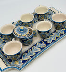 Set 6 tazzine da caffè con Vassoio e Zuccheriera Ceramica Caltagirone decorata a mano - MADE IN SICILY