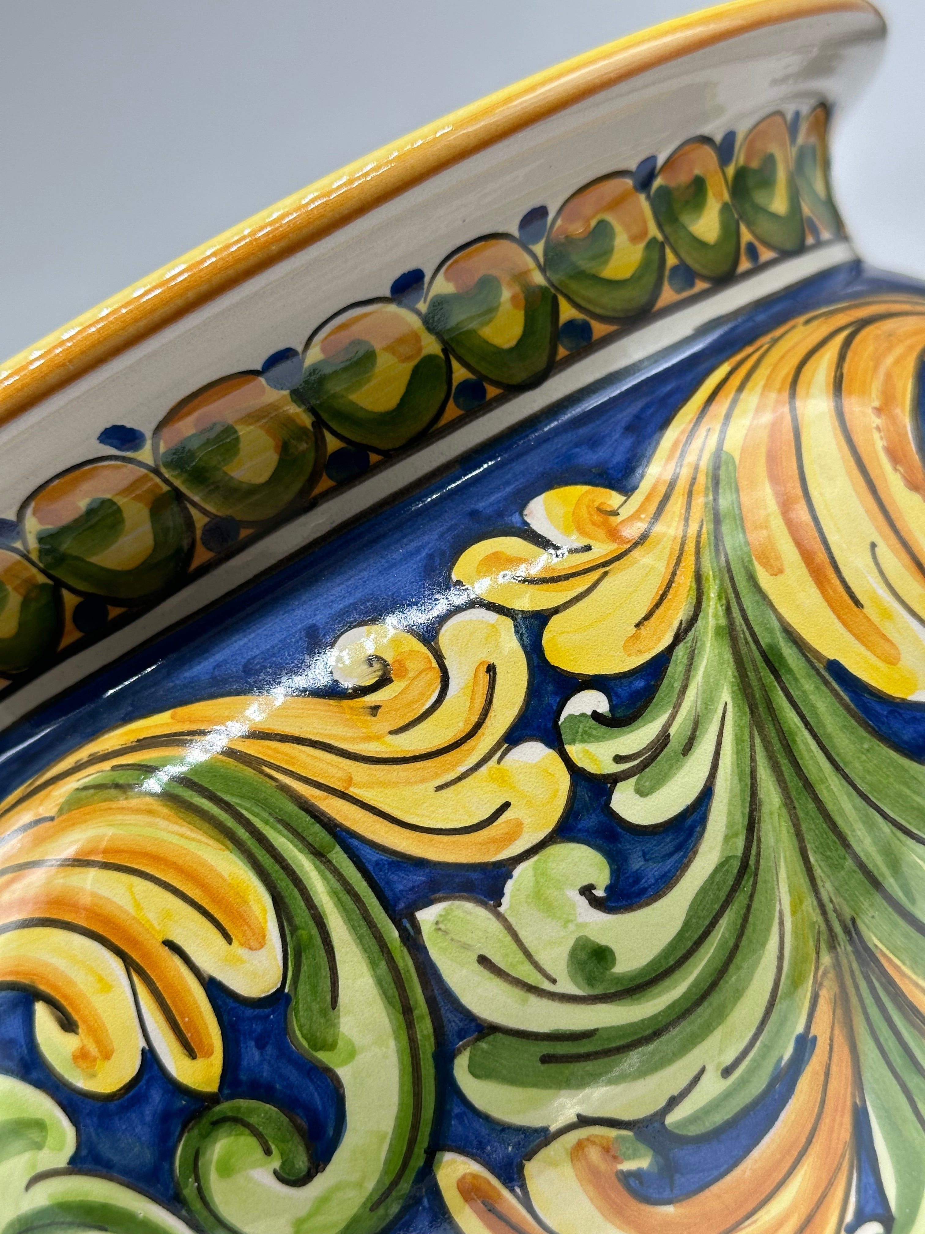 Portavaso Decorato a Mano Diametro 30cm Ceramica Caltagirone V.2 - PORTAVASO