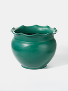 Sottovaso Smerlato cm D.30 H.26 Ceramica Caltagirone Verde - OGGETTISTICA
