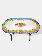 Tavolo Ovale cm 200x98 Pietra Lavica Decoro Uva e Girasoli - TAVOLI