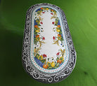 Tavolo Ovale in Pietra Lavica Decoro N.9 - MISURE VARIE - TAVOLO IN PIETRA LAVICA