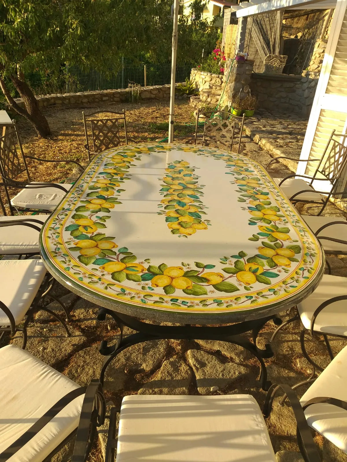 Tavolo Ovale Limoni di Sicilia – Pietra Lavica Decorata - TAVOLI