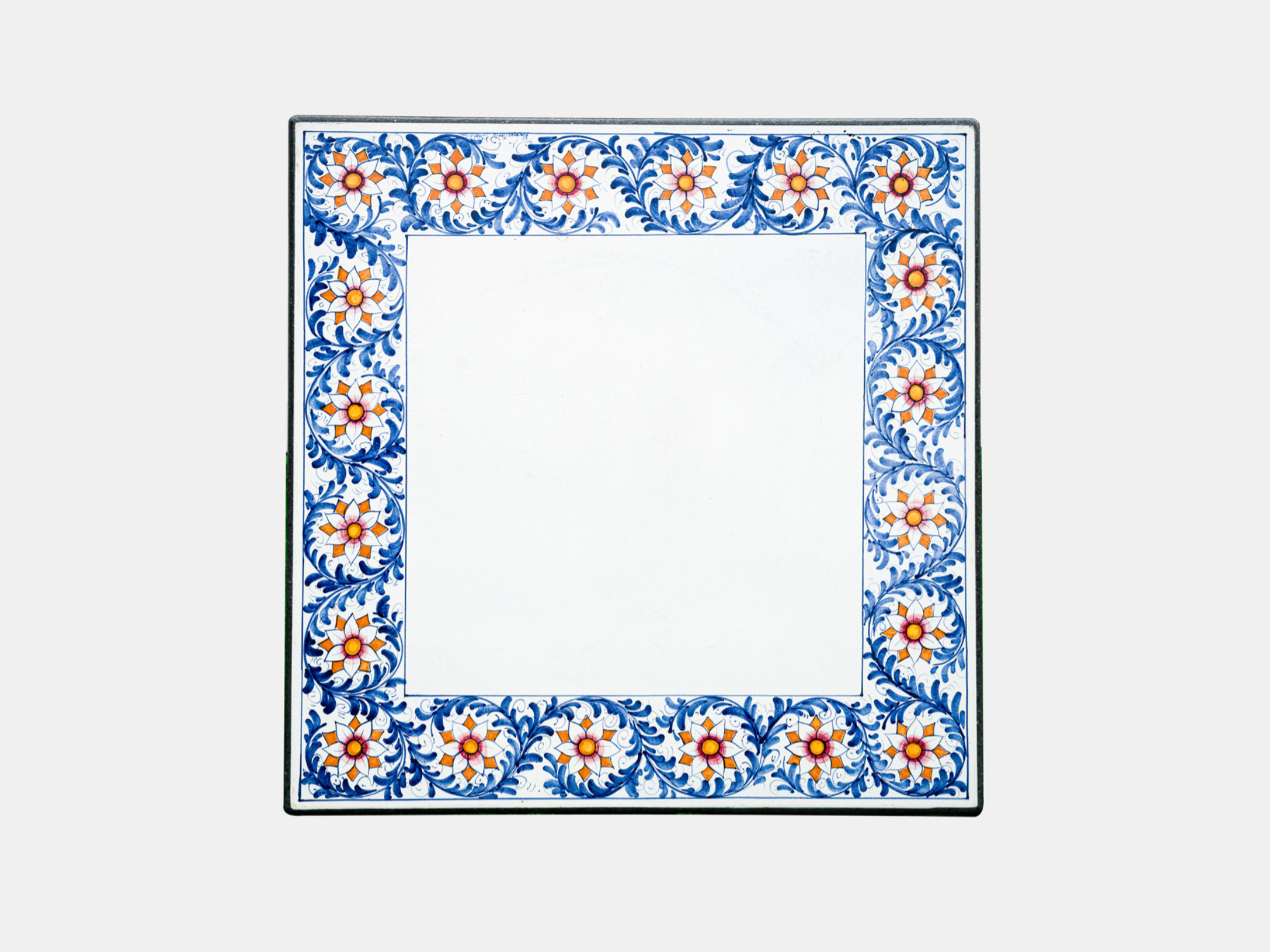 Tavolo Quadrato cm 90 Pietra Lavica Decoro Fiori d’Arancio - TAVOLI
