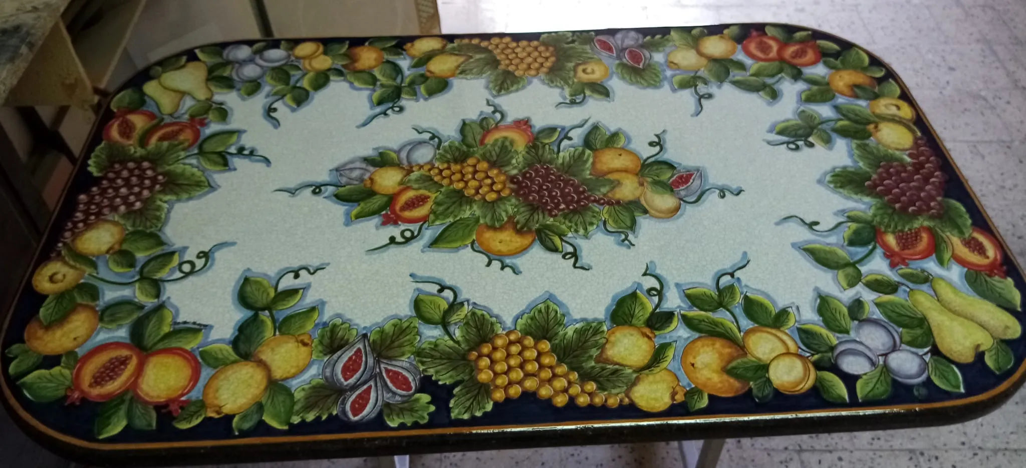 Tavolo Rettangolare Autunno – Pietra Lavica Decorata - TAVOLI