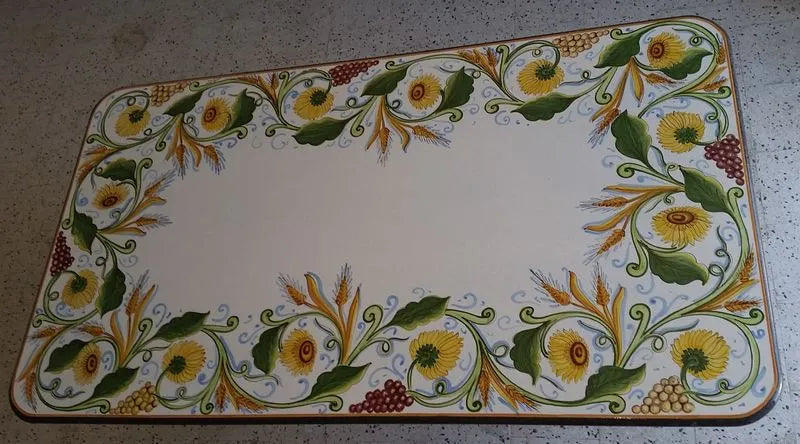 Tavolo Rettangolare Campo di Girasoli – Pietra Lavica Decorata - TAVOLI