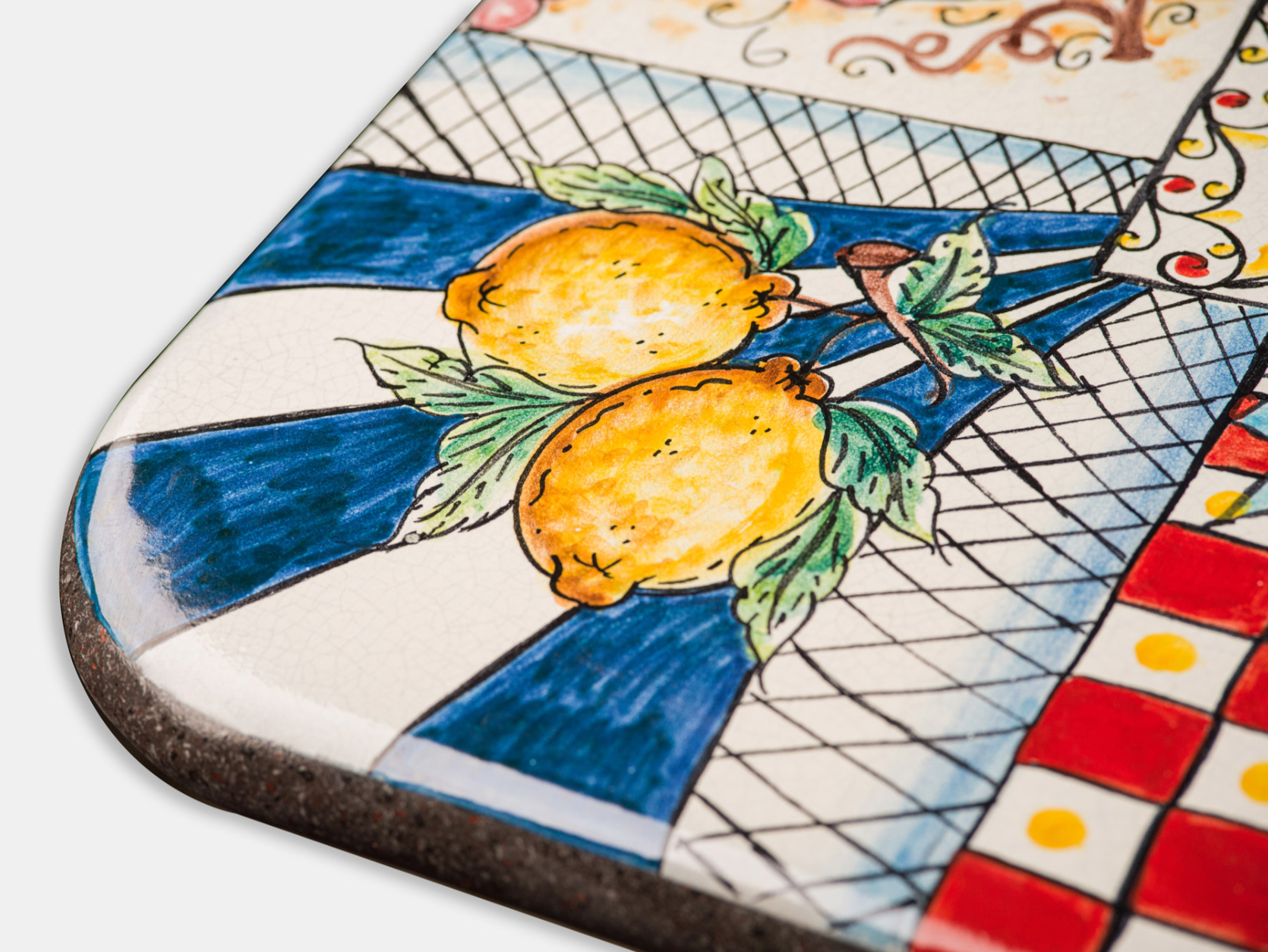 Tavolo Rettangolare cm 200x100 Pietra Lavica Decoro Mori Siciliani - TAVOLI