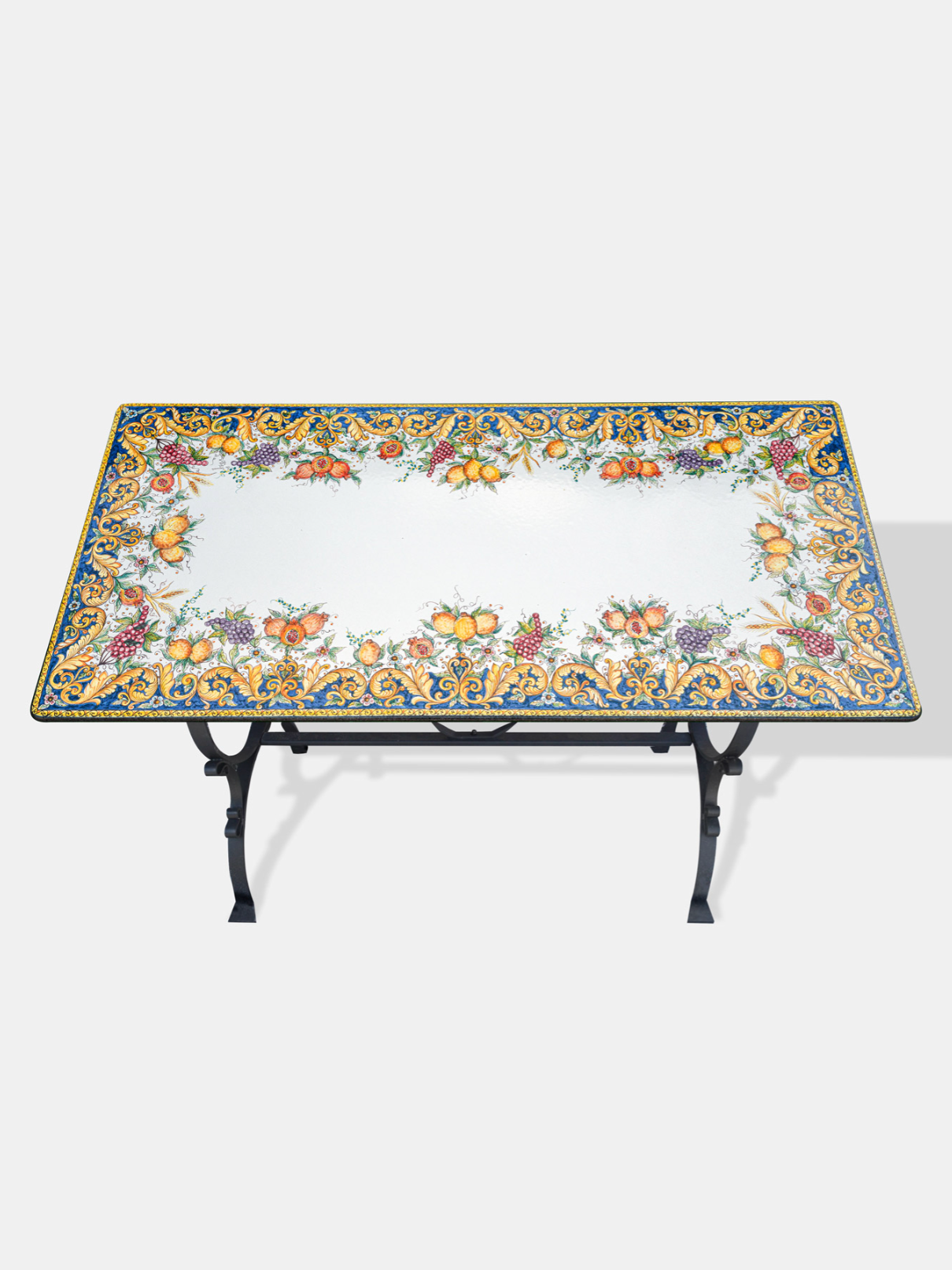 Tavolo Rettangolare cm 250x120 Pietra Lavica Decoro Uva e Melograni - TAVOLI