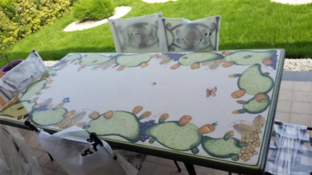 Tavolo Rettangolare Ficodindia – Pietra Lavica Decorata - TAVOLI