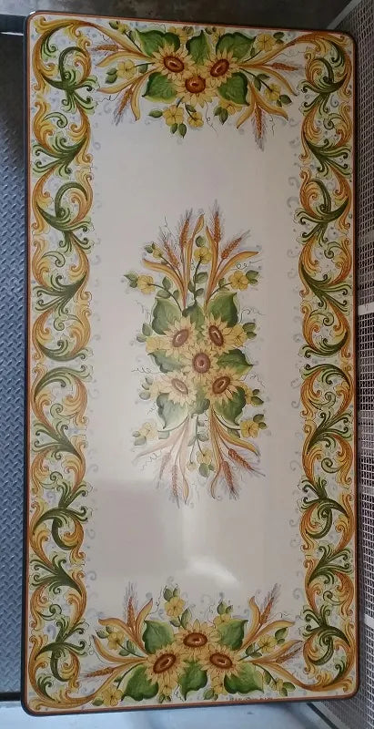 Tavolo Rettangolare Girasoli – Pietra Lavica Decorata - TAVOLI