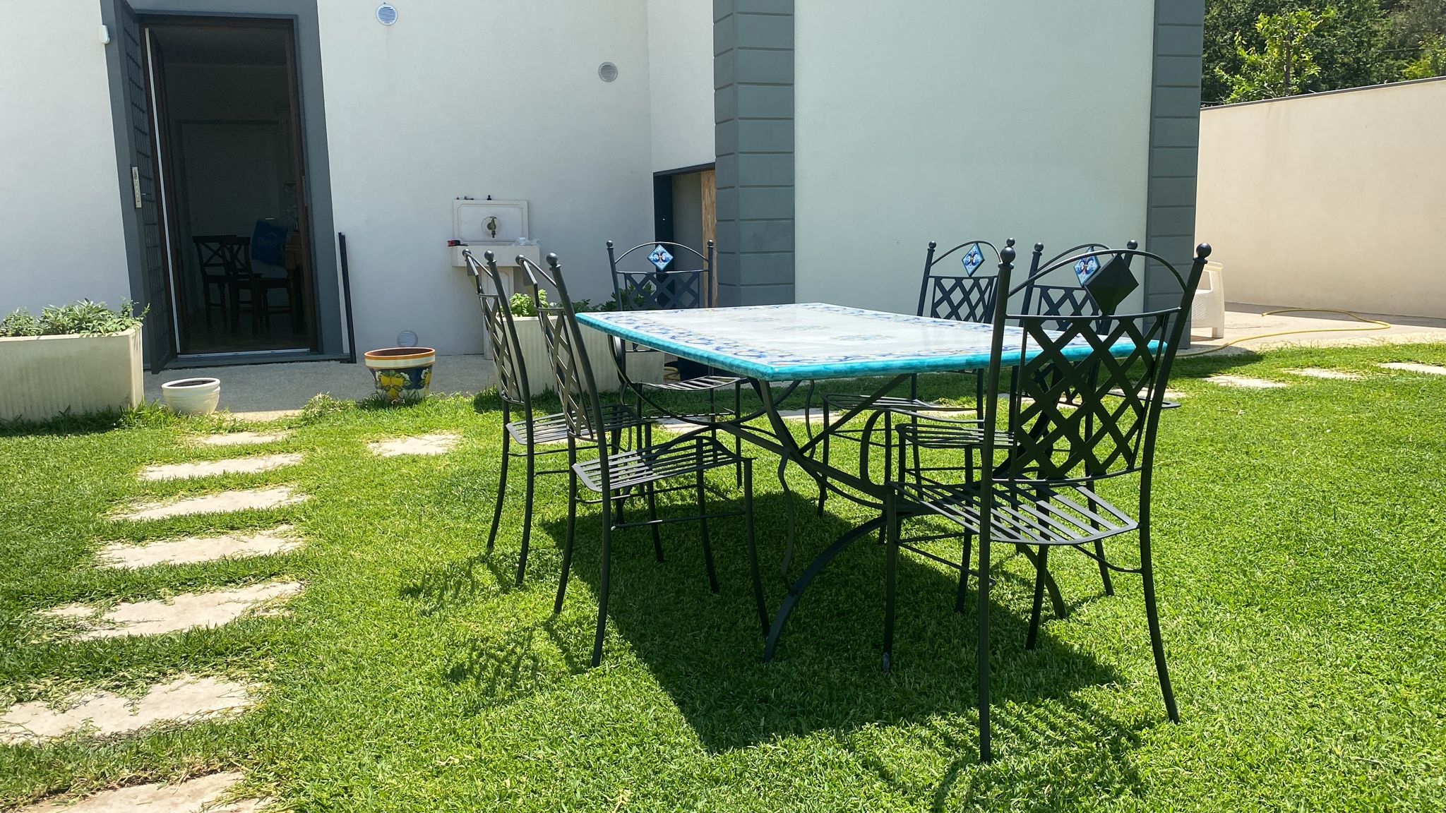 Tavolo Rettangolare in Pietra Lavica Decoro N.6 - MISURE VARIE - TAVOLO IN PIETRA LAVICA