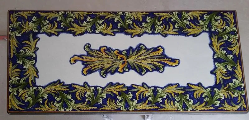 Tavolo Rettangolare Mimosa BLU – Pietra Lavica Decorata - TAVOLI