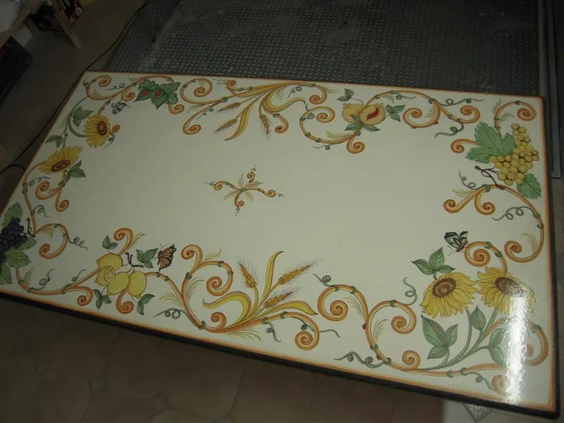 Tavolo Rettangolare Spighe – Pietra Lavica Decorata - TAVOLI