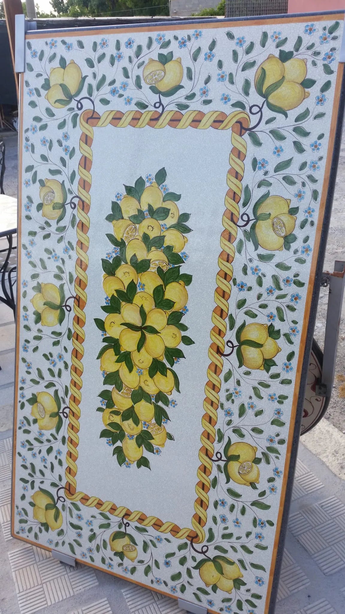 Tavolo Rettangolo Treccia di Limoni – Pietra Lavica Decorata - TAVOLI