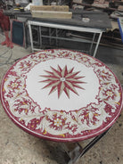 Tavolo Rotondo in Pietra Lavica Decoro N.12- MISURE VARIE - TAVOLO IN PIETRA LAVICA