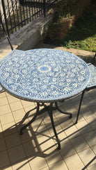 Tavolo Rotondo in Pietra Lavica Decoro N.23 - MISURE VARIE - TAVOLO IN PIETRA LAVICA