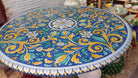 Tavolo Rotondo in Pietra Lavica Decoro N.25 - MISURE VARIE - TAVOLO IN PIETRA LAVICA