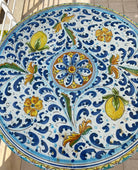 Tavolo Rotondo in Pietra Lavica Decoro N.27 - MISURE VARIE - TAVOLO IN PIETRA LAVICA