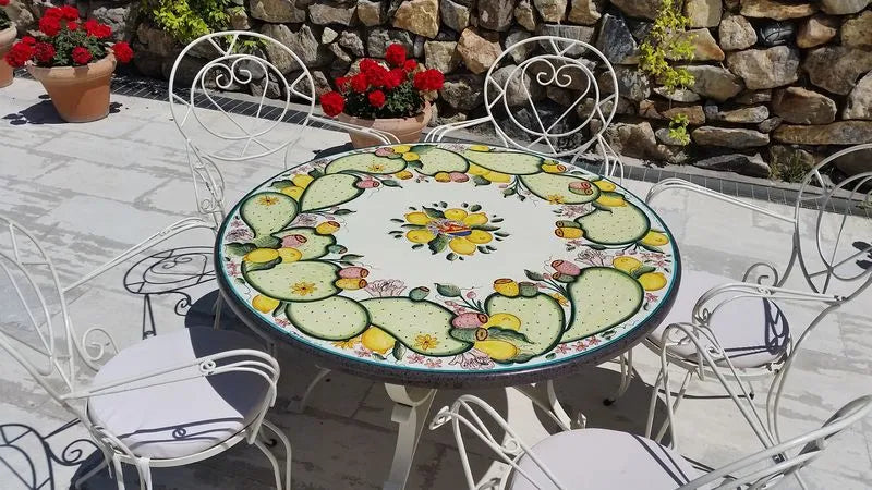 Tavolo Rotondo Limoni e Fichi d’India – Sapore Siciliano - TAVOLI