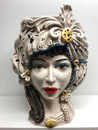 Teste di Moro Classica Gigante Ceramica Caltagirone cm H.47 L.36 Artigianale Decorazione Barocco - DD CERAMICHE SICILIANE