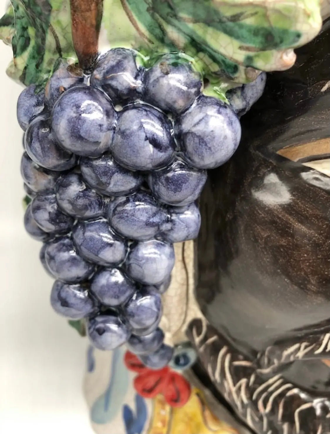 Teste di Moro Gigante Ceramica Caltagirone cm H.50 L.37 Artigianale Craquelé DD CERAMICHE SICILIANE