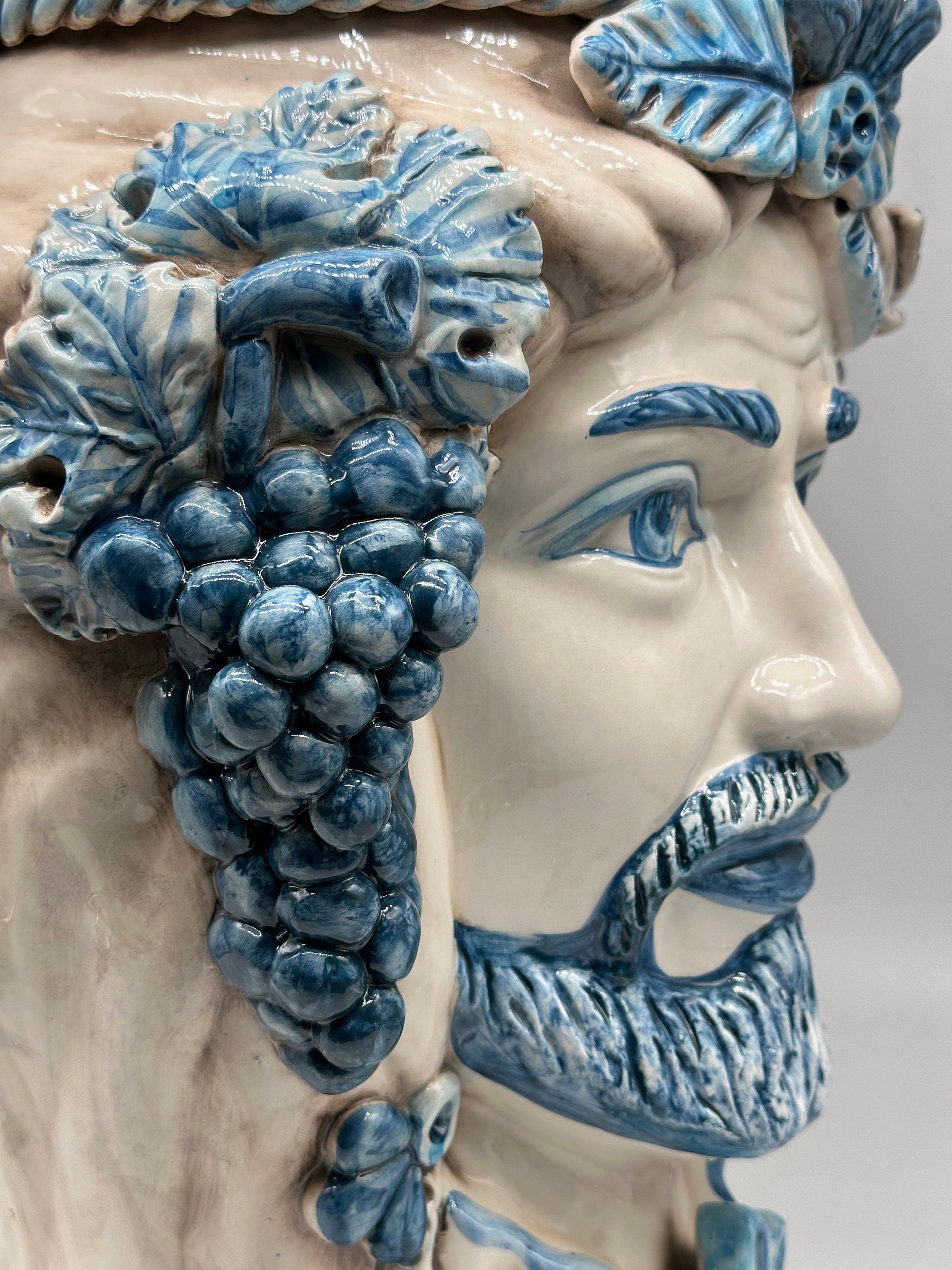 Teste di Moro Giganti Ceramica Caltagirone cm H.50 L.37 Artigianale Vella