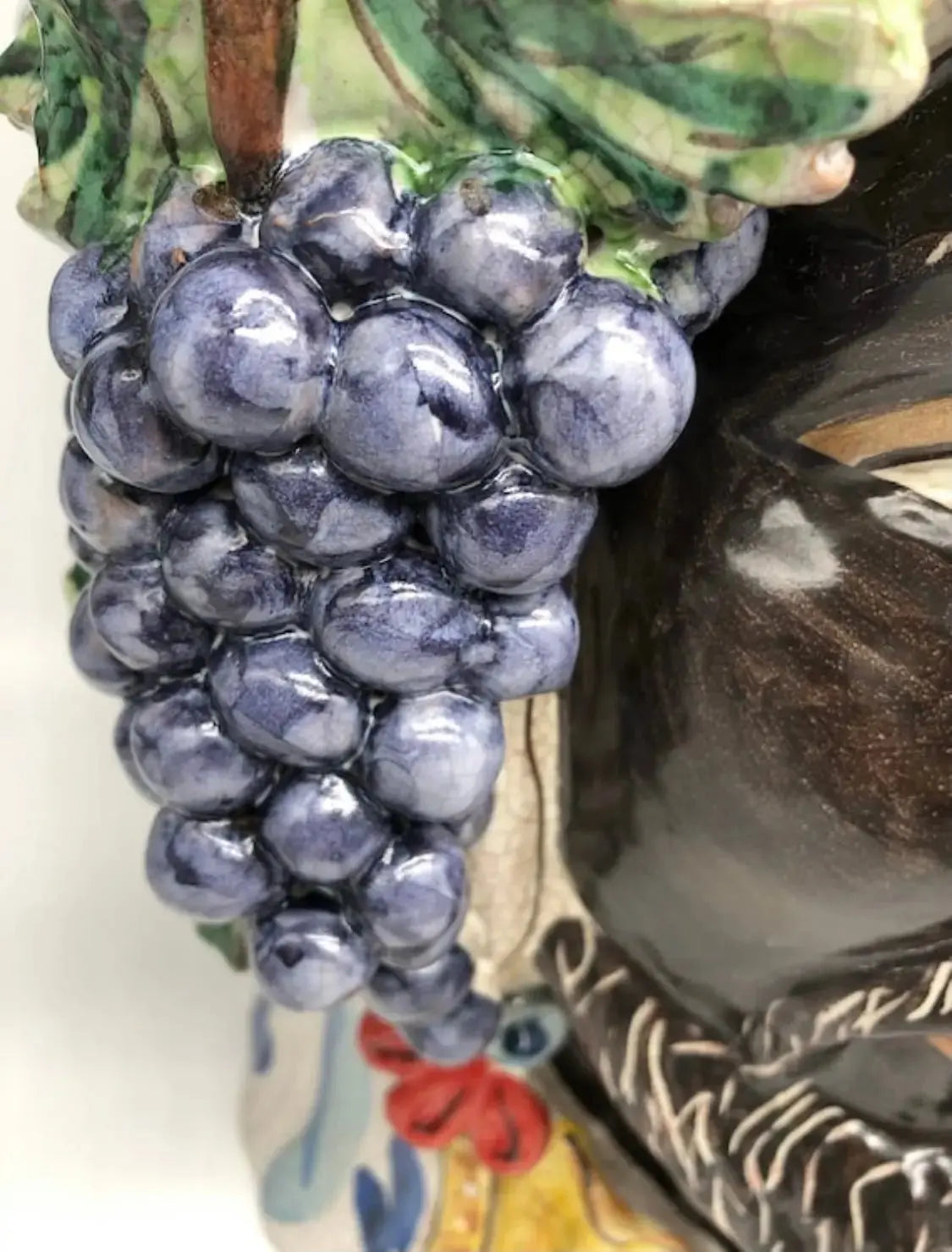 Teste di Moro Gigante Ceramica Caltagirone cm H.50 L.37 Artigianale Craquelé - DD CERAMICHE SICILIANE