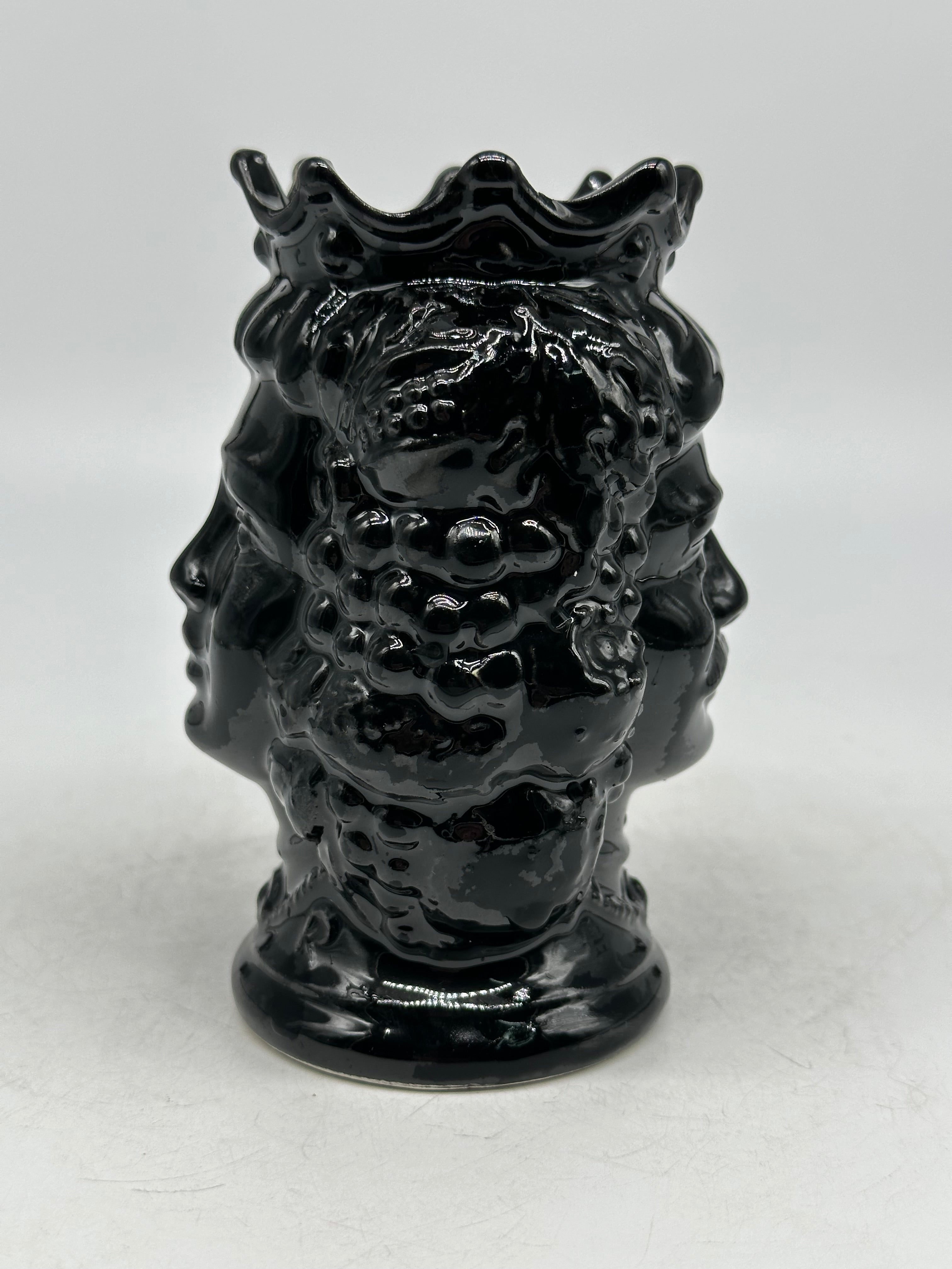 Testa di Moro Kalat Frutta Bifacciale Ceramica Caltagirone cm H.14 L.9 Artigianale VARI COLORI - TESTA DI MORO