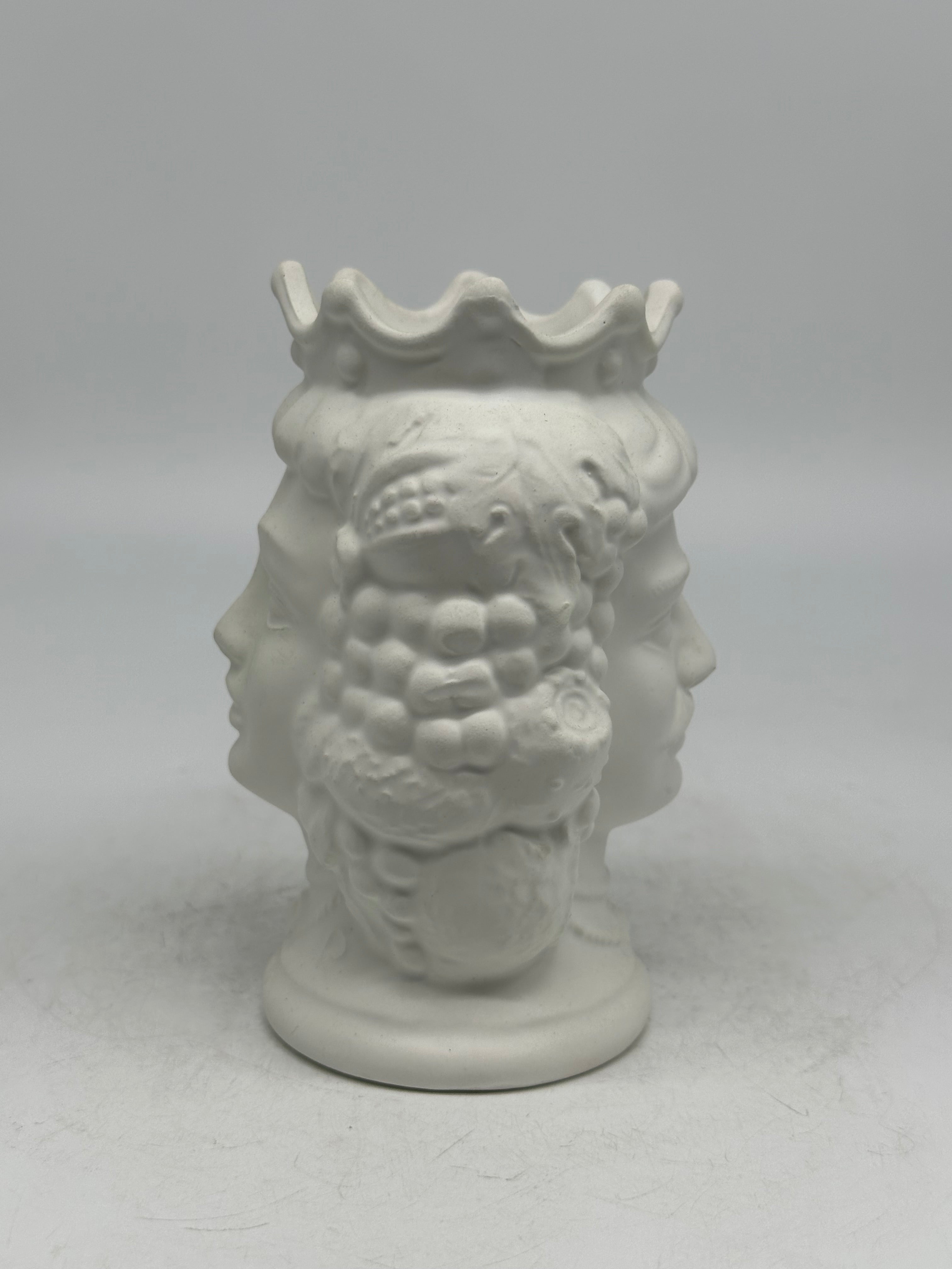 Testa di Moro Kalat Frutta Bifacciale Ceramica Caltagirone cm H.14 L.9 Artigianale VARI COLORI - TESTA DI MORO