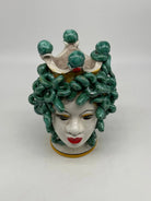 Testa Mitologica Medusa Ceramica Caltagirone cm H.20 L.15 Artigianale - TESTA DI MORO