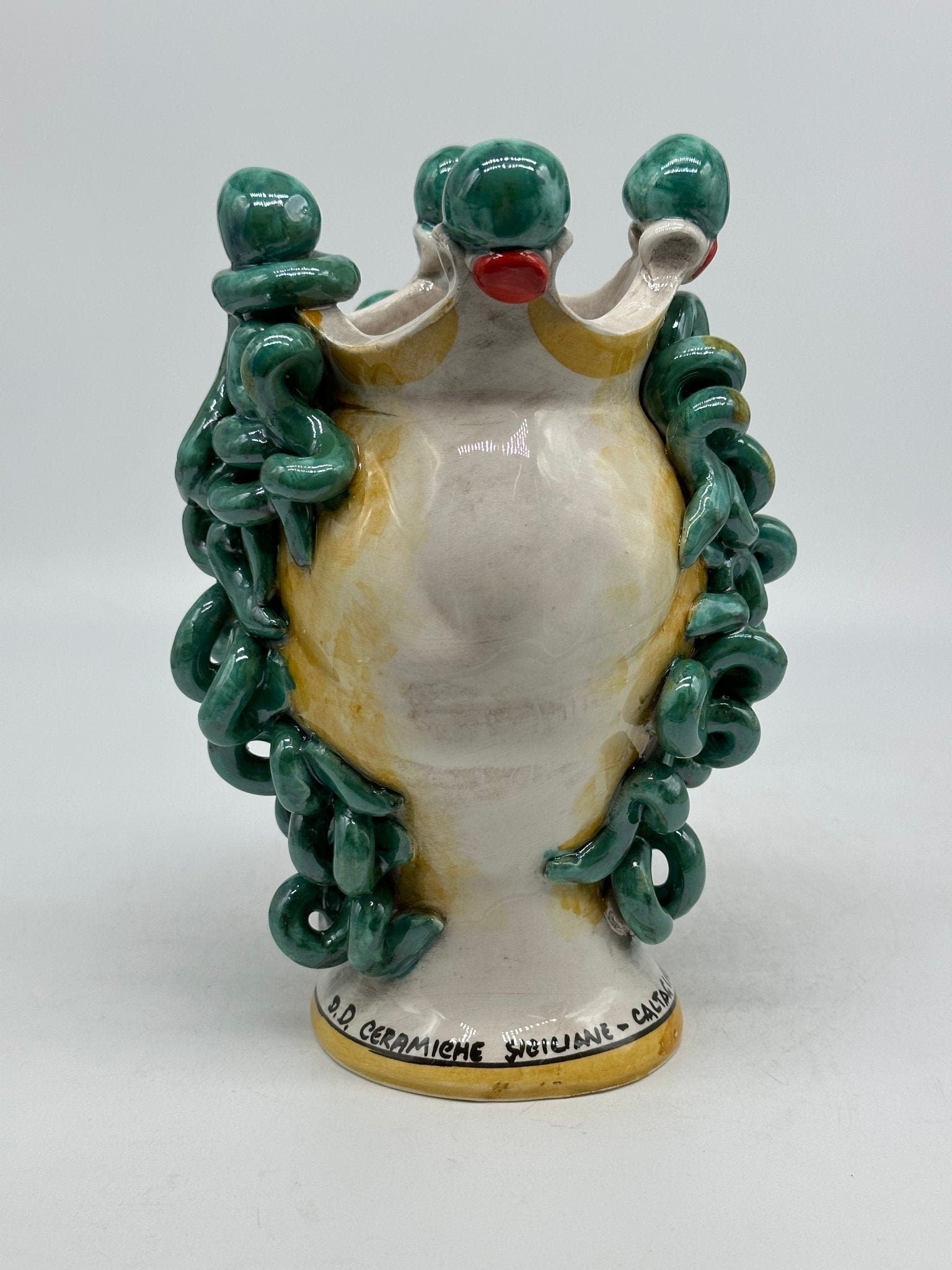 Testa Mitologica Medusa Ceramica Caltagirone cm H.20 L.15 Artigianale - DD CERAMICHE SICILIANE