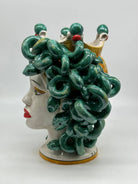 Testa Mitologica Medusa Ceramica Caltagirone cm H.30 L.25 Artigianale - TESTA DI MORO