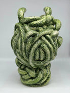 Testa Mitologica Medusa Ceramica Caltagirone cm H.38 L.25 Artigianale Verde - TESTA DI MORO