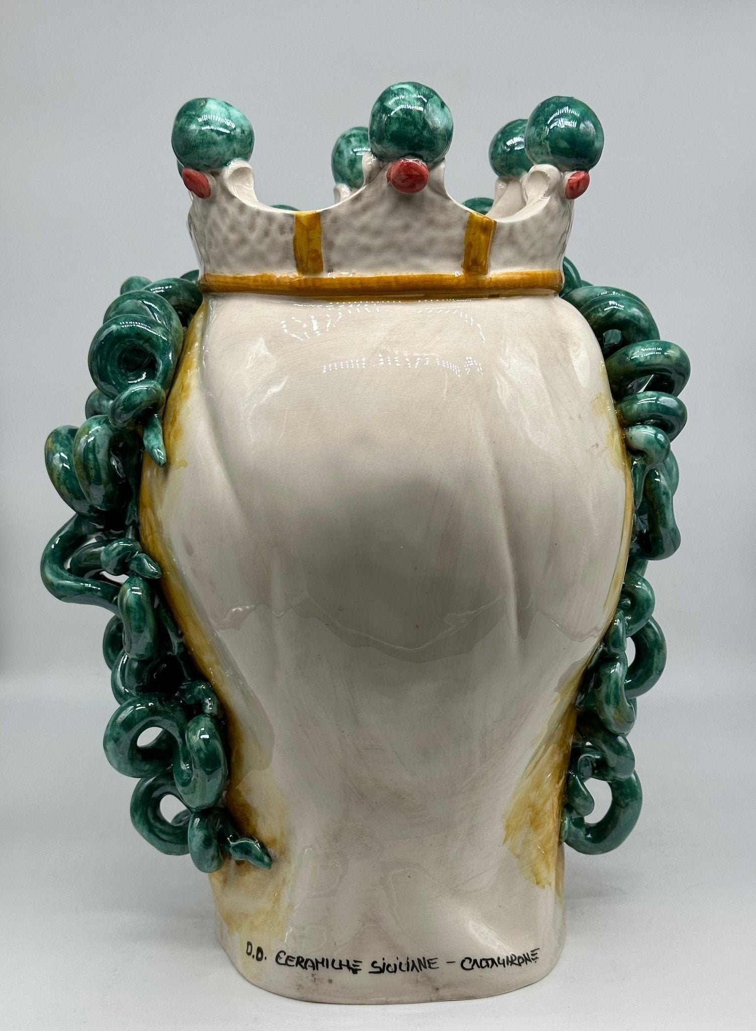 Testa Mitologica Medusa Ceramica Caltagirone cm H.40 L.30 Artigianale - DD CERAMICHE SICILIANE