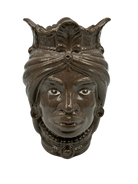 Teste di Moro Afro Ceramica Caltagirone cm H.25 L.17 Artigianale Fango DD CERAMICHE SICILIANE