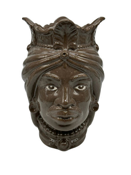 Teste di Moro Afro Ceramica Caltagirone cm H.25 L.17 Artigianale Fango DD CERAMICHE SICILIANE
