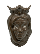 Teste di Moro Afro Ceramica Caltagirone cm H.25 L.17 Artigianale Fango DD CERAMICHE SICILIANE