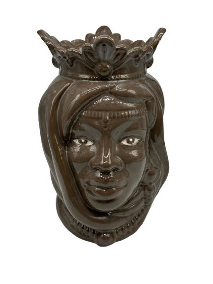Teste di Moro Afro Ceramica Caltagirone cm H.25 L.17 Artigianale Fango DD CERAMICHE SICILIANE