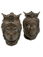 Teste di Moro Afro Ceramica Caltagirone cm H.25 L.17 Artigianale Fango DD CERAMICHE SICILIANE